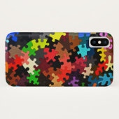 Coques Case-Mate iPhone Jigsaw Puzzle pièces sur noir (Dos (Horizontal))