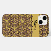 Coques Case-Mate iPhone Jigsaw Stars chocolat et jaune personnalisé (Verso (horizontal))