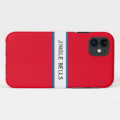 Coques Case-Mate iPhone JINGLE BELLS Festive Moderne Rouge Blancs (Dos (Horizontal))