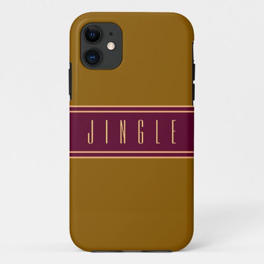 Coques Case-Mate iPhone JINGLE Classy Or Brown Bourgogne Rouge (Dos)