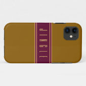 Coques Case-Mate iPhone JINGLE Classy Or Brown Bourgogne Rouge (Dos (Horizontal))