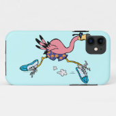 Coques Case-Mate iPhone jogging stupide et mignon qui tourne flamingo (Dos (Horizontal))