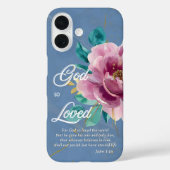 Coques Case-Mate iPhone John 3:16 Aquarelle rose Floral Christian (Verso)