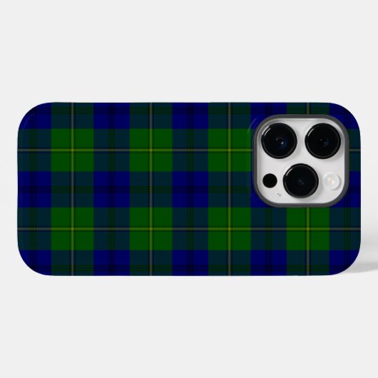 Coques Case-Mate iPhone Johnstone tartan bleu vert plaid (Verso (horizontal))