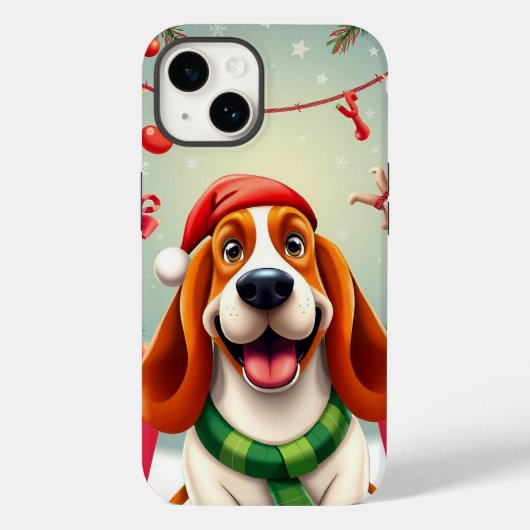 Coques Case-Mate iPhone 🎅 Joie de Santa Pup ✨ Chien de Noël mignon (Verso)