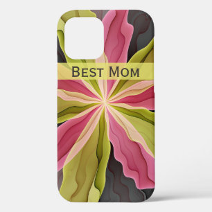 Case-Mate iPhone Case Joie, Rose Vert Anthracite Fleur Fractal Meilleure