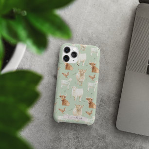 Coques iPhone 16 Pro Max Joli animal de ferme Monogramme de vache Highlan
