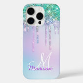 Coques Case-Mate iPhone Joli Aqua Turquoise Unicorn Parties scintillant Dr (Verso)