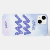 Coques Case-Mate iPhone Joli Aquarius Astrologie Signal Personnalisé Viole (Verso (horizontal))