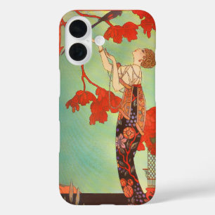Coques iPhone 16 Joli Art Nouveau français Cage à oiseaux perroquet