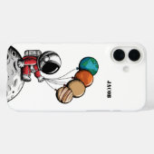 Coques Case-Mate iPhone Joli Astronaute Fantaisiste tenant la Planète, Esp (Verso (horizontal))