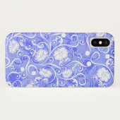 Coques Case-Mate iPhone Joli bleu blanc fleurs classiques motif (Dos (Horizontal))