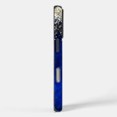 Coques Case-Mate iPhone Joli bleu bleu or faux parties scintillant monogra (Verso / Droite)