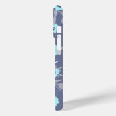 Coques Case-Mate iPhone Joli bleu fleurs Motif Monogramme / Initiale (Verso / Gauche)