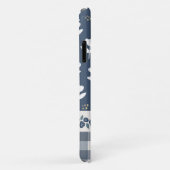 Coques Case-Mate iPhone Joli bleu Floral Ferme Motif Monogramme (Dos/Droite)