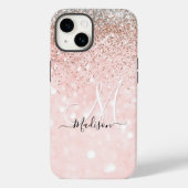Coques Case-Mate iPhone Joli blush rose faux argent parties scintillant mo (Verso)