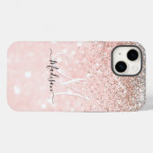 Coques Case-Mate iPhone Joli blush rose faux argent parties scintillant mo (Verso (horizontal))