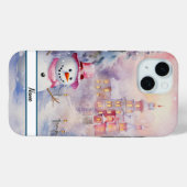 Coques Case-Mate iPhone Joli bonhomme de neige de Noël (Verso (horizontal))