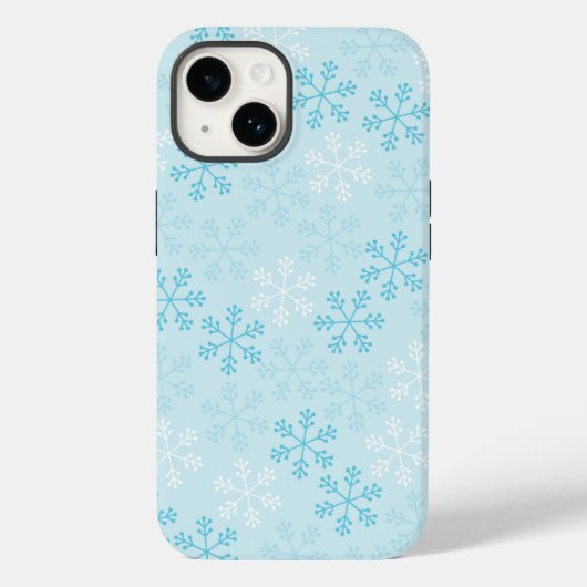 Coques Case-Mate iPhone Joli casque de téléphone Pastel Blue Snowflakes (Verso)