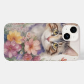 Coques Case-Mate iPhone Joli Chat Floral Aquarelle (Verso (horizontal))