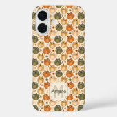 Coques Case-Mate iPhone Joli Chat Gris Orange Points de Nommé Monogramme (Verso)