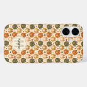 Coques Case-Mate iPhone Joli Chat Gris Orange Points de Nommé Monogramme (Verso (horizontal))