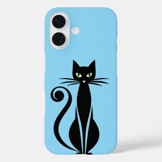 Coques Case-Mate iPhone Joli Chat Noir Avec Des Yeux Verts (Verso)