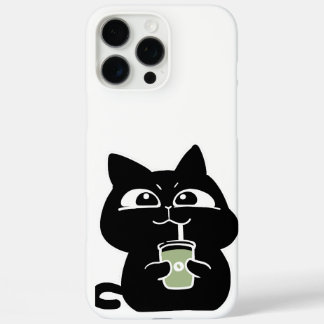 Coques iPhone 16 Pro Max Joli Chat Noir Grassouillet