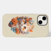 Coques Case-Mate iPhone Joli chat orange floral mignon (Verso (horizontal))
