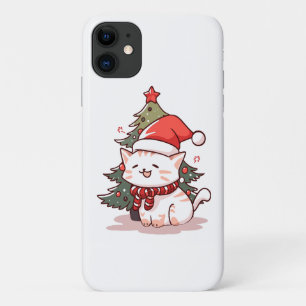 Case-Mate iPhone Case Joli chat portant un chapeau de Père Noël près de 