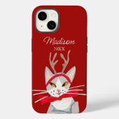 Coques Case-Mate iPhone Joli chat rétro rouge Noël (Verso)