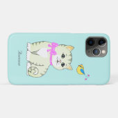 Coques Case-Mate iPhone Joli chat tigré tabby sur fond bleu clair (Dos (Horizontal))