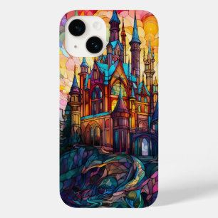 Coque Pour iPhone 14 joli château magique coloré