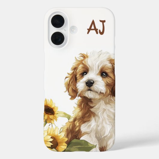 Coques Case-Mate iPhone Joli chatte tournesol Monogramme (Verso)