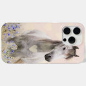 Coques Case-Mate iPhone Joli Cheval Blanc Violet Fleur (Verso (horizontal))