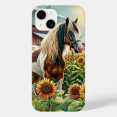 Coques Case-Mate iPhone Joli cheval Brown et blanc sur ferme rustique (Verso)