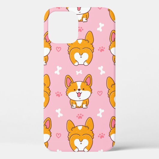 Coques Case-Mate iPhone Joli chien de corgi sans couture motif (Verso)