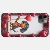 Coques Case-Mate iPhone Joli chien de la Saint-Valentin (Dos (Horizontal))