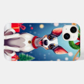 Coques Case-Mate iPhone Joli chien de Noël (Verso (horizontal))