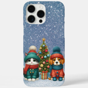 Coques iPhone 16 Pro Max Joli chiot de Noël & chaton