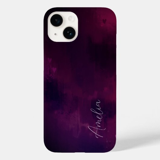 Coques Case-Mate iPhone Joli coeur aquarelle personnalisée (Verso)