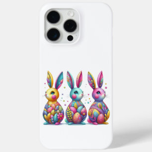 Coque iPhone 15 Pro Max Joli, coloré 3 lapin de Pâques