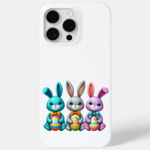 Coque iPhone 15 Pro Max Joli, coloré 3 lapin de Pâques