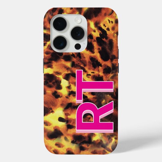 Coques Case-Mate iPhone Joli Coquillage Tortue Rose Monogrammé (Verso)