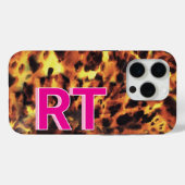 Coques Case-Mate iPhone Joli Coquillage Tortue Rose Monogrammé (Verso (horizontal))