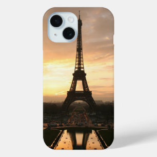 Coque Pour iPhone 15 Joli coucher de soleil romantique Tour Eiffel Pari