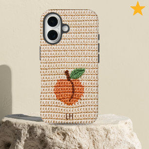 Coques iPhone 16 Joli Crochet Peche Fruit Fil Personnaliser Nom Ini