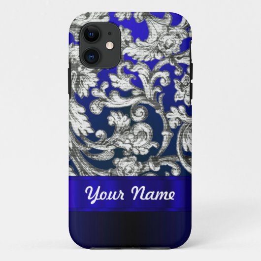 Coques Case-Mate iPhone Joli damas fleuri bleu (Dos)