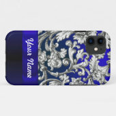Coques Case-Mate iPhone Joli damas fleuri bleu (Dos (Horizontal))