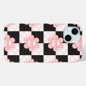Coques Case-Mate iPhone Joli damier rose (Verso (horizontal))